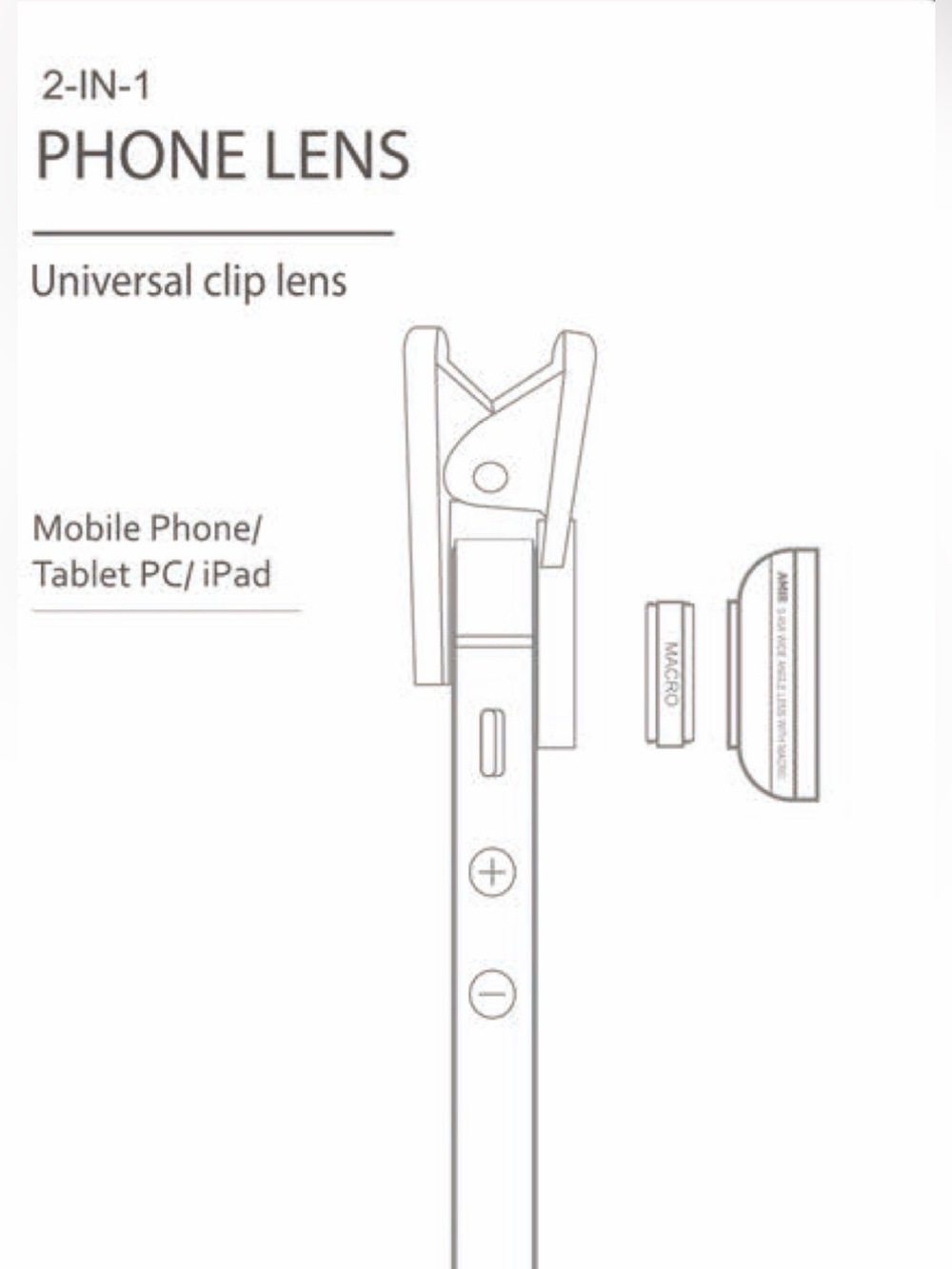 Phone Camera Lenses - Macro & Wide Angle with Phone Clip - Picture 2 of 10
